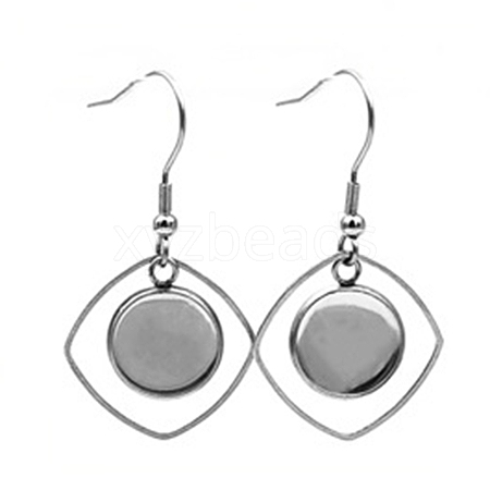 Hollow Stainless Steel Earring Hooks EJEW-CJC0001-15-1
