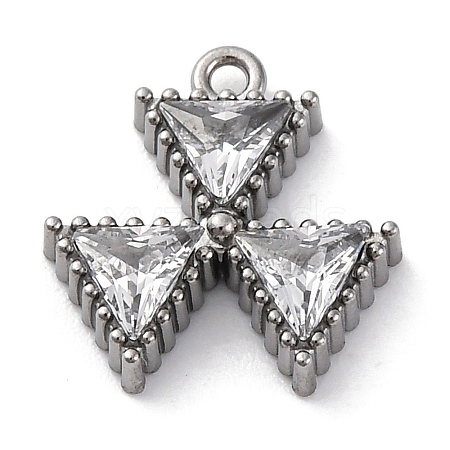 304 Stainless Steel Cubic Zirconia Pendants STAS-R141-04P-01-1