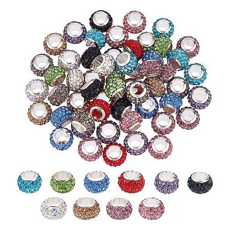 60pcs 10 colors 304 Stainless Steel European Beads FIND-DC0001-26-1