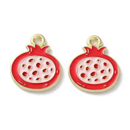 Fruit Alloy Enamel Charms PALLOY-S058-01LG-14-1