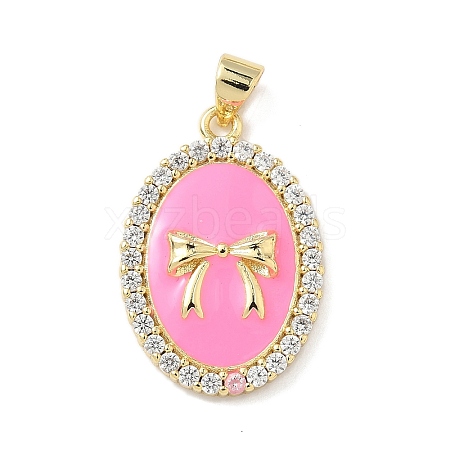 Brass Micro Pave Cubic Zirconia Enamel Pendants KK-L239-044G-1