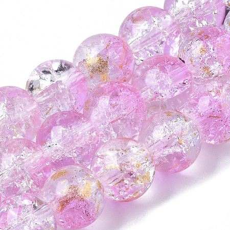 Transparent Spray Painted Crackle Glass Bead Strands GLAA-N035-03D-A10-1