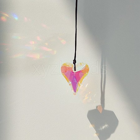 Glass Heart Suncatcher Hanging Ornaments PW-WGA6B84-01-1