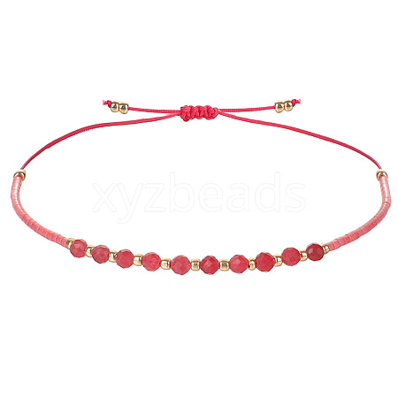 2mm Faceted Natural Tourmaline Beaded Braided Adjustable Bracelets for Women PF2854-2-1