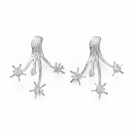 Brass Micro Pave Clear Cubic Zirconia Pendants KK-S356-720B-1