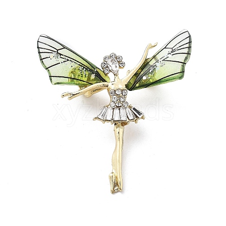 Angel Alloy Crystal Rhinestone Brooch JEWB-C037-08G-1