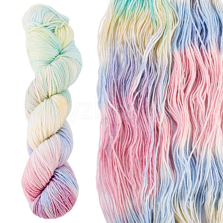 1 Skein 80% Wool 20% Acrylic Fiber Rainbow Segment Dyed Yarn OCOR-TA0003-02B-1