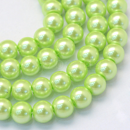 Baking Paint Pearlized Glass Pearl Round Bead Strands X-HY-Q330-8mm-07-1
