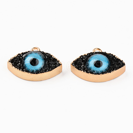 Druzy Resin Pendants RESI-R428-002B-1