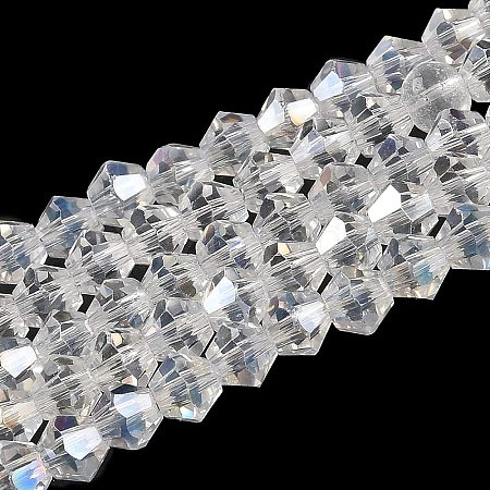 Transparent Electroplate Glass Beads Strands EGLA-A039-T4mm-B13-1