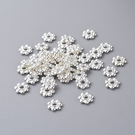 Tibetan Style Daisy Spacer Beads TIBEB-S039-048S-NR-1