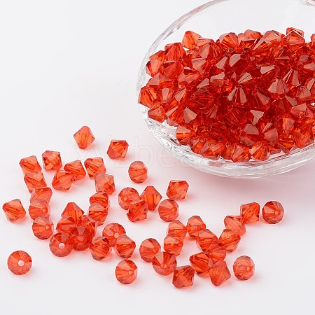 Faceted Bicone Transparent Acrylic Beads X-DBB4mm-84-1