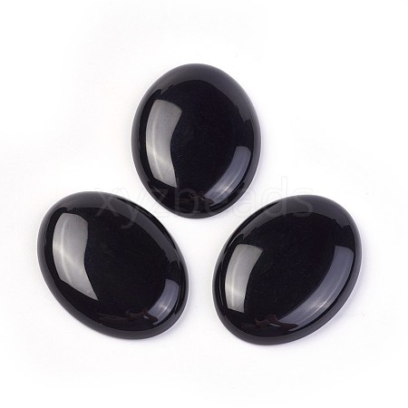 Natural Black Agate Cabochons G-F608-03C-1