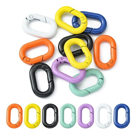 10Pcs Spray Painted Alloy Spring Gate Rings FIND-YW0001-75-1