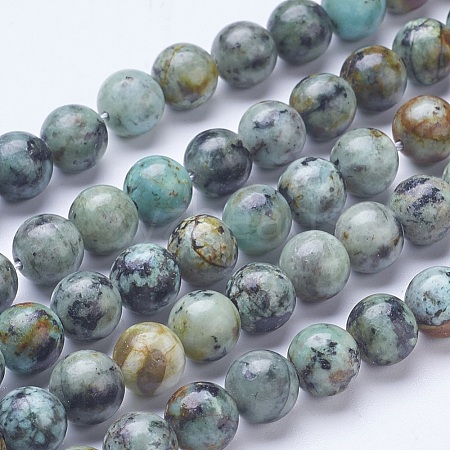 Dyed & Natural African Turquoise(Jasper) Beads Strands G-D855-06-8mm-1