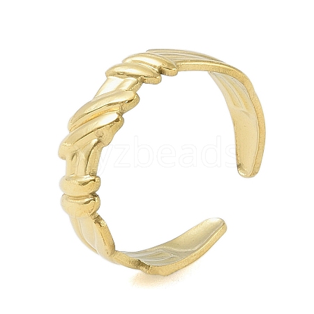 304 Stainless Steel Open Cuff Rings for Women RJEW-C084-03F-G-1