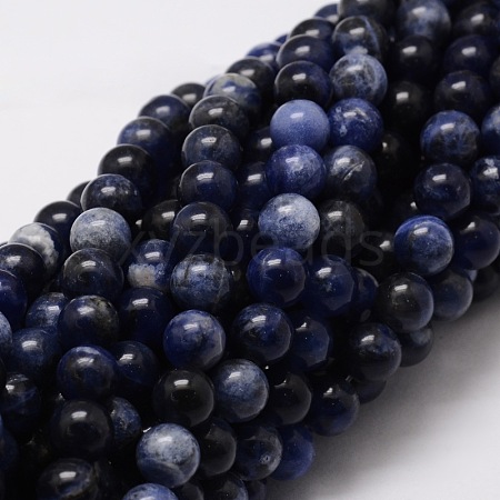 Natural Sodalite Round Beads Strands G-E329-6mm-39-1