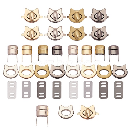 8 Sets 4 Styles Zinc Alloy Bag Twist Lock Accessories AJEW-SZ0001-48-1