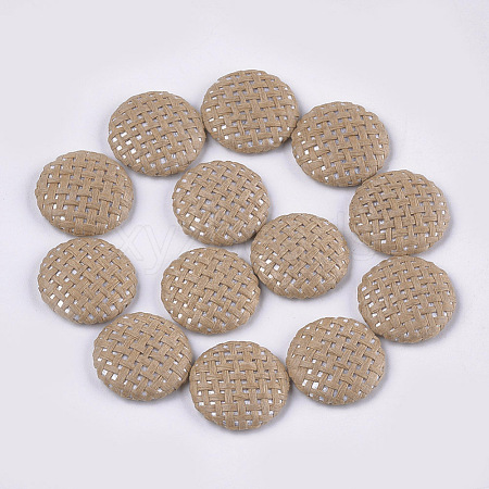 Handmade Straw Woven Cabochons WOVE-S119-04A-03-1