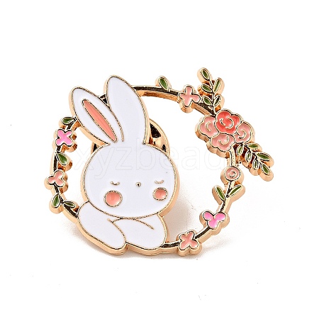 Rabbit Theme Enamel Brooch JEWB-C019-01D-KCG-1