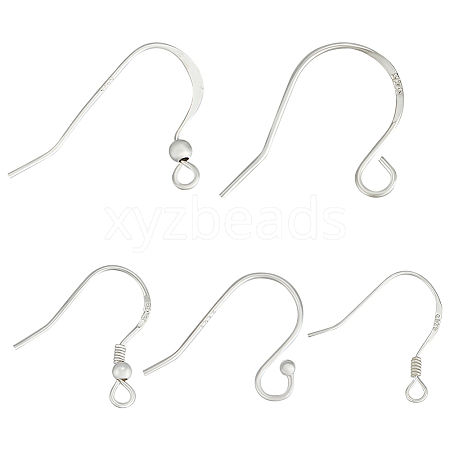 10 Pairs 5 Style 925 Sterling Silver French Hooks with Coil and Ball STER-BBC0006-07-1