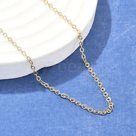 Brass Cable Chain Necklaces NJEW-K123-05G-1