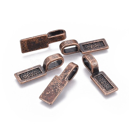 Tibetan Style Alloy Glue-on Flat Pad Bails LS-TIBE-4710-R-NR-1