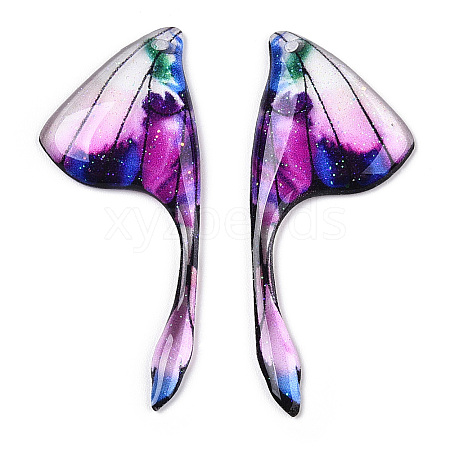 Epoxy Resin Wing Pendants RESI-TAC0021-96B-1