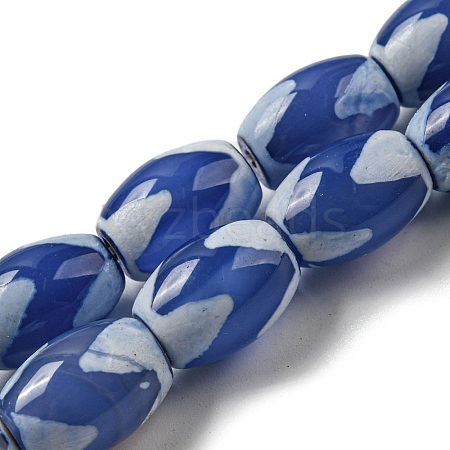 Blue Tibetan Style dZi Beads Strands TDZI-NH0001-C09-01-1