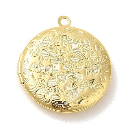 Rack Plating Brass Locket Pendants X-KK-K277-06G-1