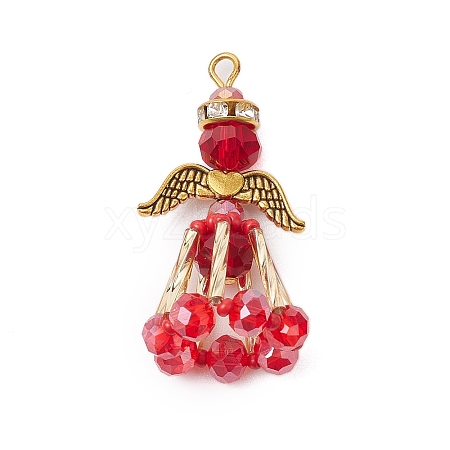 Handmade Glass Seed Beaded Angel Pendants PALLOY-MZ00499-03-1