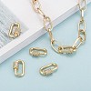 Brass Micro Pave Cubic Zirconia Screw Carabiner Lock Charms X-ZIRC-G160-22G-6