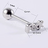 Word Fuck 304 Stainless Steel Straight Barbell 15 Gauge Piercing Tongue Rings for Women Men WG8A634-07-1