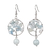 Natural Aquamarine Dangle Earrings EJEW-JE05747-05-1