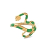 304 Stainless Steel Open Cuff Enamel Rings for Women RJEW-M020-04G-02-2