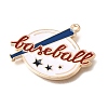 Baseball Alloy Enamel Pendants AL-CBA2166-01G-04-2
