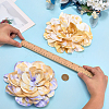 2Pcs 2 Colors Polyester Camellia Brooches JEWB-FG0001-64B-3