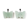 Natural Green Aventurine Carved Butterfly Pendants G-N342-01E-2