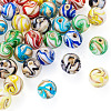 36Pcs 6 Colors Handmade Gold Sand Lampwork Beads LAMP-TA0002-61-3