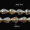 Electroplate Glass Beads Strands X-EGLA-D015-12x8mm-24-1