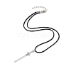 Alloy Sword Pendant Necklace with Waxed Cords NJEW-JN04473-4