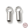 Anti-Tarnish Rhodium Plated 925 Sterling Silver Cord Ends STER-P055-01B-P-1