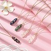 Natural Mixed Gemstone Faceted Bullet Shape Copper Wire Star Wrapped Pendant Necklaces NJEW-JN05024-01-2