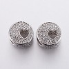 Brass Micro Pave Cubic Zirconia European Beads OPDL-P001-42-1