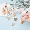 10Pcs 5 Style Wooden Ring Displays RDIS-FG0001-18-3