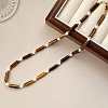 Natural Tiger Eye Column & White Shell Beaded Necklaces WN0722-2