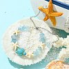 Synthetic Turquoise & Natural Aquamarine Chips Beaded Slider Bracelets BJEW-TA00362-4