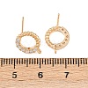 Brass Micro Pave Clear Cubic Zirconia Ring Stud Earring Findings KK-Z133-02G-02-3
