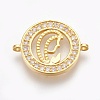 Brass Micro Pave Cubic Zirconia Links ZIRC-O026-15G-NR-1