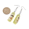 Wine Bottle Resin Dangle Earrings EJEW-JE05878-01-3